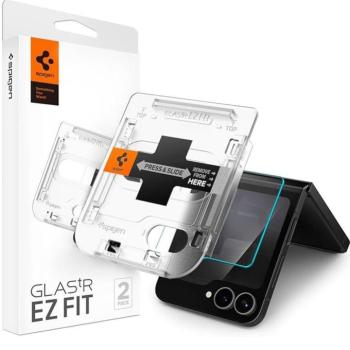 Spigen Glas.tR EZ Fit Samsung Galaxy Z Flip 6 / Flip 7 FE tempered kijelzővédő fólia felhelyező kerettel (2db) kép