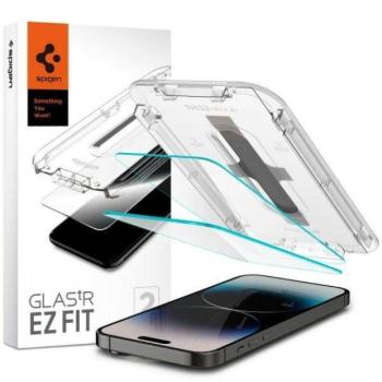 Spigen Glas.TR iPhone 14 Pro Max 2db &quot;EZ FIT&quot; edzett üveg képernyővédő fólia kép