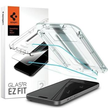 Spigen Glas.TR iPhone 15 6.1&quot; &quot;EZ FIT&quot; 2 db világos edzett üveg AGL06903 kép