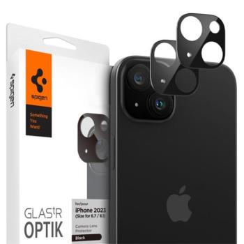 Spigen Glas.tR Optik Apple iPhone 15/ iPhone 15 Plus, Tempered kameravédő fólia, fekete (2db) kép