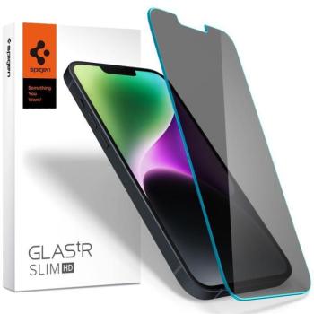 Spigen Glas.tR SLIM HD Apple iPhone 16e / 13 / 14 / 13 Pro Privacy kijelzővédő fólia kép