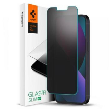 SPIGEN képernyővédő üveg (2.5D, extra karcálló, betekintés védelem, ultravékony, 0.2mm, 9H) ÁTLÁTSZÓ Apple iPhone 13, Apple iPhone 13 Pro, Apple iPhone 14 kép
