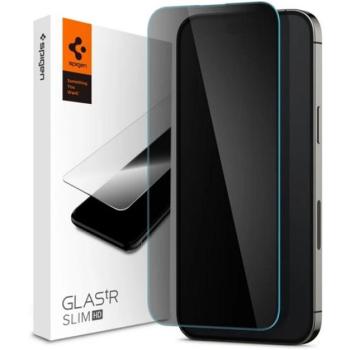 SPIGEN képernyővédő üveg (2.5D, extra karcálló, betekintés védelem, ultravékony, 0.2mm, 9H) ÁTLÁTSZÓ Apple iPhone 14 Pro Max kép