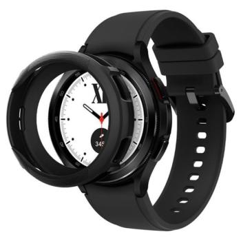 SPIGEN LIQUID AIR szilikon óra keret (ütésállóság) FEKETE Samsung Galaxy Watch 4 Classic 42 mm (SM-R880) kép