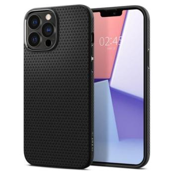SPIGEN LIQUID AIR szilikon telefonvédő (közepesen ütésálló, légpárnás sarok, rombusz minta) FEKETE Apple iPhone 13 Pro kép