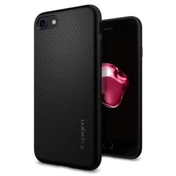 SPIGEN LIQUID AIR szilikon telefonvédő (közepesen ütésálló, légpárnás sarok, rombusz minta) FEKETE Apple iPhone 7 4.7, Apple iPhone 8 4.7, Apple iPhone SE 2 (2020), Apple iPhone SE 3 (2022) kép