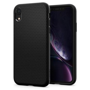 SPIGEN LIQUID AIR szilikon telefonvédő (közepesen ütésálló, légpárnás sarok, rombusz minta) FEKETE Apple iPhone XR 6.1 kép