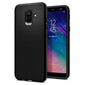 SPIGEN LIQUID AIR szilikon telefonvédő (közepesen ütésálló, légpárnás sarok, rombusz minta) FEKETE Samsung Galaxy A6 (2018) SM-A600F kép
