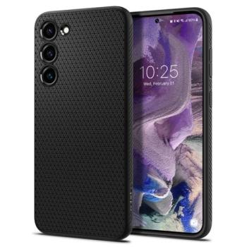 SPIGEN LIQUID AIR szilikon telefonvédő (közepesen ütésálló, légpárnás sarok, rombusz minta) FEKETE Samsung Galaxy S23 (SM-S911) kép