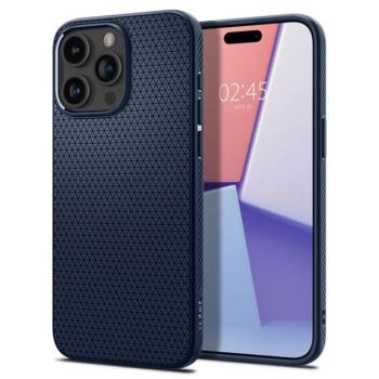 SPIGEN LIQUID AIR szilikon telefonvédő (közepesen ütésálló, légpárnás sarok, rombusz minta) SÖTÉTKÉK Apple iPhone 15 Pro Max kép