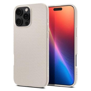 SPIGEN LIQUID AIR szilikon telefonvédő (ütésállóság, légpárnás sarok, rombusz) BÉZS Apple iPhone 16 Pro Max kép