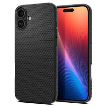 SPIGEN LIQUID AIR szilikon telefonvédő (ütésállóság, légpárnás sarok, rombusz) FEKETE Apple iPhone 16 Plus kép