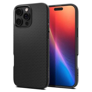 SPIGEN LIQUID AIR szilikon telefonvédő (ütésállóság, légpárnás sarok, rombusz) FEKETE Apple iPhone 16 Pro kép