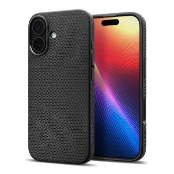 SPIGEN LIQUID AIR szilikon telefonvédő (ütésállóság, légpárnás sarok, rombusz) FEKETE Apple iPhone 17 kép