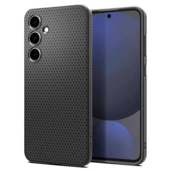 SPIGEN LIQUID AIR szilikon telefonvédő (ütésállóság, légpárnás sarok, rombusz) FEKETE Samsung Galaxy S24 FE 5G (SM-S721) kép