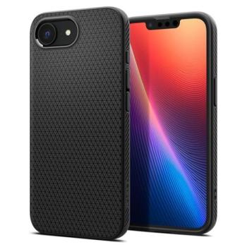 SPIGEN LIQUID AIR szilikon telefonvédő (ütésállóság, légpárnás sarok, rombusz, MagSafe) FEKETE Apple iPhone 16e kép
