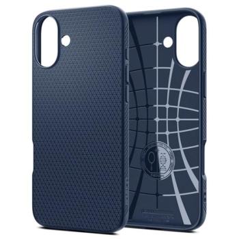 SPIGEN LIQUID AIR szilikon telefonvédő (ütésállóság, légpárnás sarok, rombusz) SÖTÉTKÉK Apple iPhone 16 Plus kép