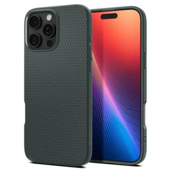 SPIGEN LIQUID AIR szilikon telefonvédő (ütésállóság, légpárnás sarok, rombusz) SÖTÉTZÖLD Apple iPhone 16 Pro Max kép
