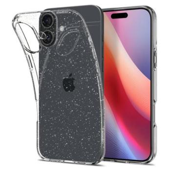 Spigen Liquid Crystal Glitter Apple iPhone 16 tok, Crystal Quartz, átlátszó kép