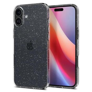 SPIGEN LIQUID CRYSTAL GLITTER szilikon telefonvédő (ütésállóság, légpárnás sarok, csillámporos) ÁTLÁTSZÓ Apple iPhone 16 kép