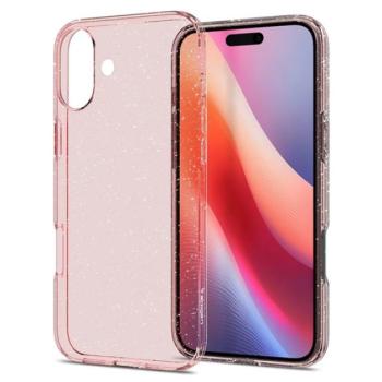 SPIGEN LIQUID CRYSTAL GLITTER szilikon telefonvédő (ütésállóság, légpárnás sarok, csillámporos) RÓZSASZÍN Apple iPhone 16 kép