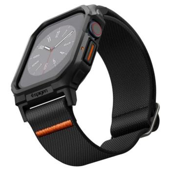 SPIGEN LITE FIT PRO pótszíj (egyedi méret, textil, ütésállóság + szilikon keret) FEKETE Apple Watch Series 10 42mm kép