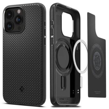 Spigen Mag Armor MagFit Apple iPhone 15 Pro tok, MagSafe, Matte Black, fekete kép