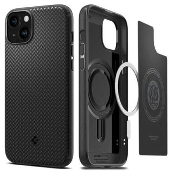Spigen Mag Armor MagFit Apple iPhone 15 tok, MagSafe, Matte Black, fekete kép