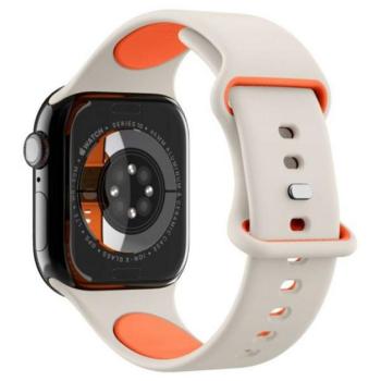 SPIGEN NANO POP pótszíj (egyedi méret, kicsi, matt, szilikon) BÉZS Apple Watch Series 5 40mm, Watch Series 4 40mm, Watch Series 3 38mm kép