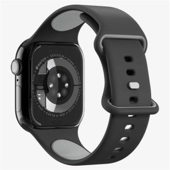 SPIGEN NANO POP pótszíj (egyedi méret, kicsi, matt, szilikon) FEKETE Apple Watch Series 5 40mm, Watch Series 4 40mm, Watch Series 3 38mm kép