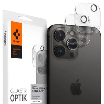 SPIGEN OPTIK kameravédő üveg 2db (lekerekített szél, karcálló, 9H) ÁTLÁTSZÓ Apple iPhone 14 Pro, Apple iPhone 14 Pro Max kép