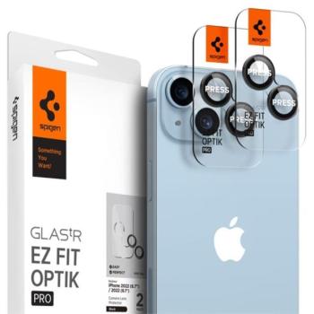 SPIGEN OPTIK PRO kameravédő üveg 2db (9H) FEKETE Apple iPhone 14 Plus, iPhone 14, iPhone 15 Plus kép