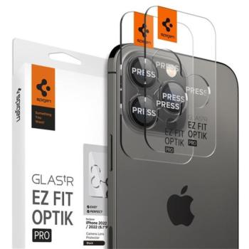 SPIGEN OPTIK PRO kameravédő üveg 2db (9H) FEKETE Apple iPhone 14 Pro Max, iPhone 14 Pro, iPhone 15 Pro Max kép