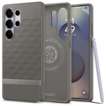 SPIGEN PARALLAX szilikon telefonvédő (ütésállóság, légpárnás keret, MagSafe, 3D rombusz) VILÁGOSSZÜRKE Samsung Galaxy S25 Ultra (SM-S938) kép
