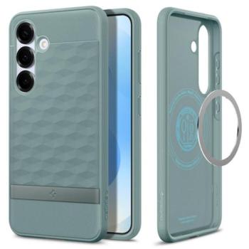 SPIGEN PARALLAX szilikon telefonvédő (ütésállóság, légpárnás keret, MagSafe, 3D rombusz) ZSÁLYAZÖLD Samsung Galaxy S25 (SM-S931) kép