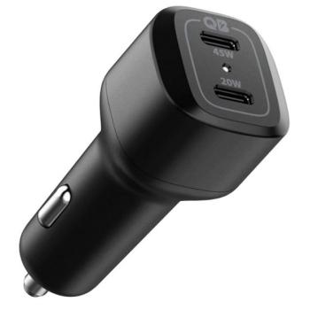 SPIGEN PC2000 POWERARC autós töltő 2 Type-C aljzat (5V/3A, 45W + 20W, PD gyorstöltő 3.0) FEKETE kép