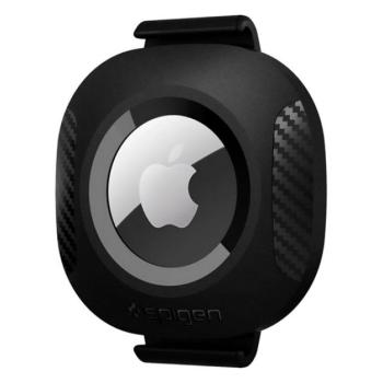 SPIGEN PET COLLAR szilikon tok (hátizsák pántra, nyakörvre, gumis rögzítés + védőfólia) FEKETE Apple AirTag kép