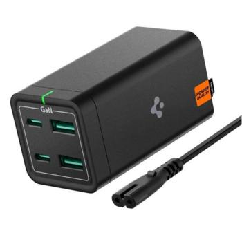 Spigen PowerArc PD2101 hálózati töltő állomás, 2xUSB-C + 2xUSB-A, 65W, fekete kép