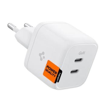 Spigen PowerArc PE2104 hálózati töltő adapter 2xUSB-C, 35W, fehér kép