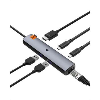 Spigen Pro Multi Hub, szürke (6 Port) PD2302 kép
