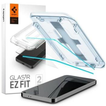 Spigen &quot;EZ FIT&quot; edzett üveg felhelyezést segítő kerettel Samsung Galaxy S24 (S921) - 2db  kép