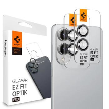 Spigen &quot;Glas.tR EZ Fit Optik Pro HD&quot; Samsung Galaxy S25 Edge Tempered kameravédő fólia felhelyező kerettel, fekete (2db) kép