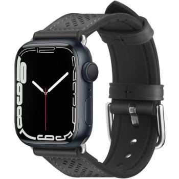 Spigen Retro Fit Apple Watch Ultra 3 / 2 / 1 49mm 10 46mm / 9 / 8 / 7 45mm / SE (2 / 1) / 6 / 5 / 4 44mm / 3 / 2 / 1 42mm műbőr szíj, fekete kép