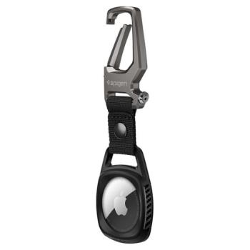 SPIGEN RUGGED ARMOR kulcstartó (rozsdamentes acél karabíner) Apple AirTag FEKETE kép