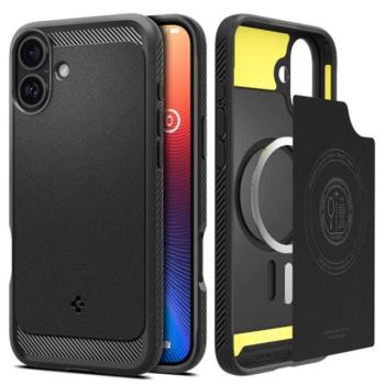 Spigen Rugged Armor MagFit Apple iPhone 16 Plus tok, Matte Black, fekete kép