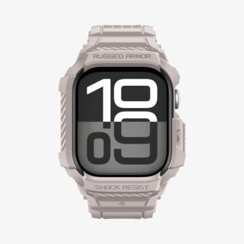 Spigen Rugged Armor Pro 2 Apple Watch 10-11 (46mm) szíj / tok, Dune Beige, bézs kép