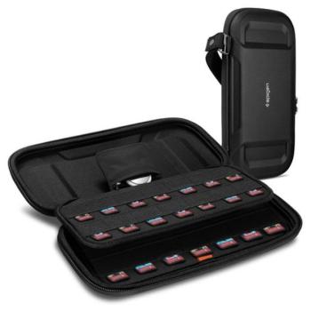 Spigen Rugged Armor Pro Nintendo Switch játékkártya tároló tok, Airtag tartóval, fekete kép