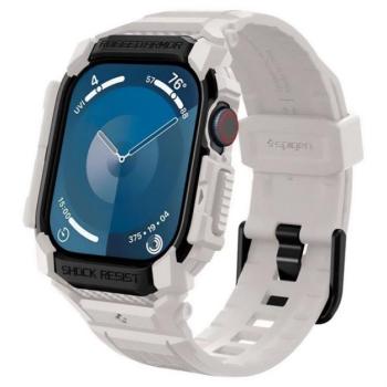 SPIGEN RUGGED ARMOR PRO pótszíj (egyedi méret, szilikon, ütésállóság + szilikon keret) BÉZS Apple Watch Series 10 46mm kép