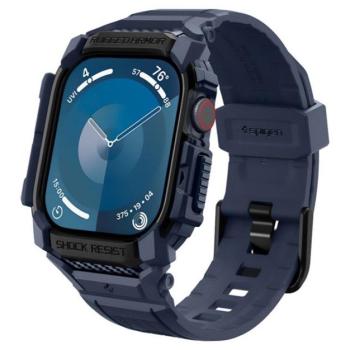 SPIGEN RUGGED ARMOR PRO pótszíj (egyedi méret, szilikon, ütésállóság + szilikon keret) SÖTÉTKÉK Apple Watch Series 10 42mm kép