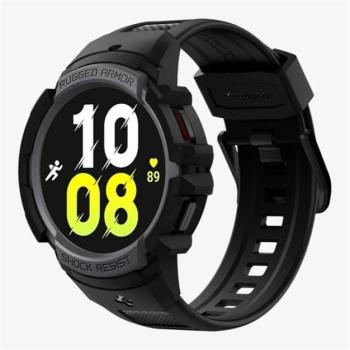 SPIGEN RUGGED ARMOR PRO pótszíj (egyedi méret, szilikon, ütésállóság + szilikon keret) SÖTÉTSZÜRKE Samsung Galaxy Watch 4 40 mm (SM-R860) kép